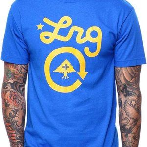 LRG Lifted Research Group Mens Cycle Logo Blue Shirt New Medium